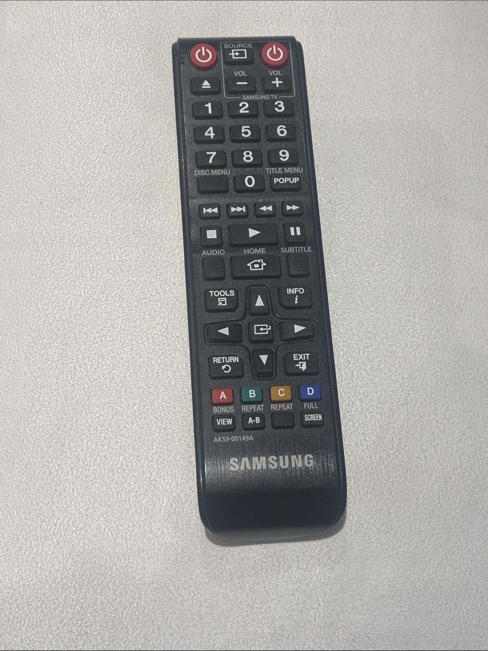Set of 2 Samsung Black Remote Controls with Multicolor Function Keys